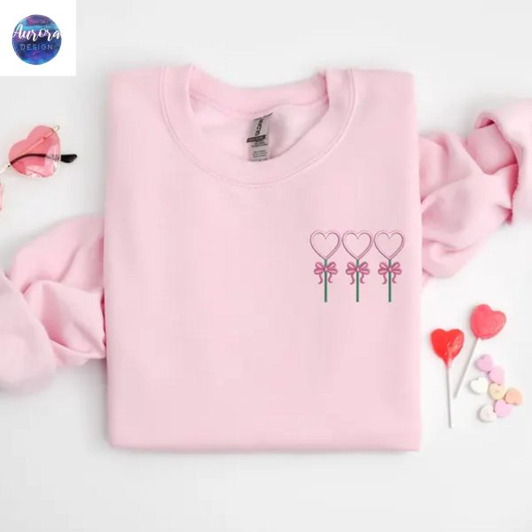 Embroidered Candy Heart Sucker Sweatshirt