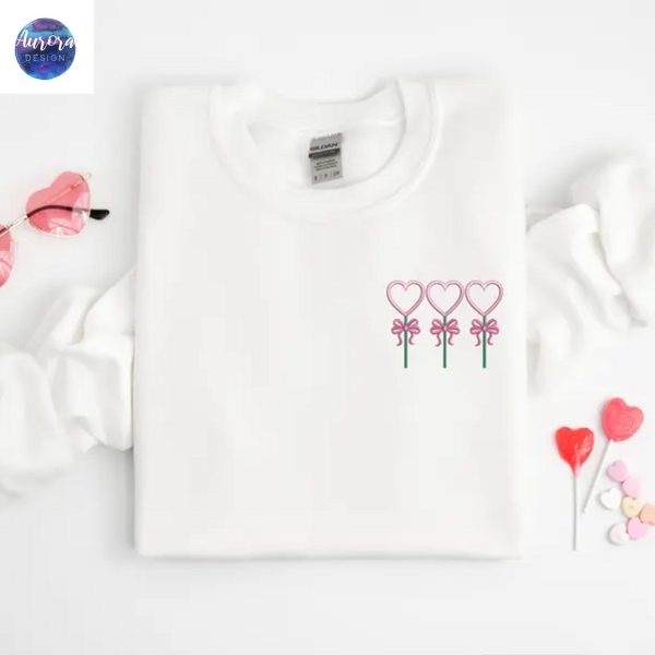 Embroidered Candy Heart Sucker Sweatshirt