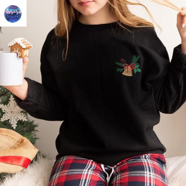 Embroidered Christmas Bell Sweatshirt