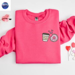 Embroidered Coffee Donut Love Sweatshirt