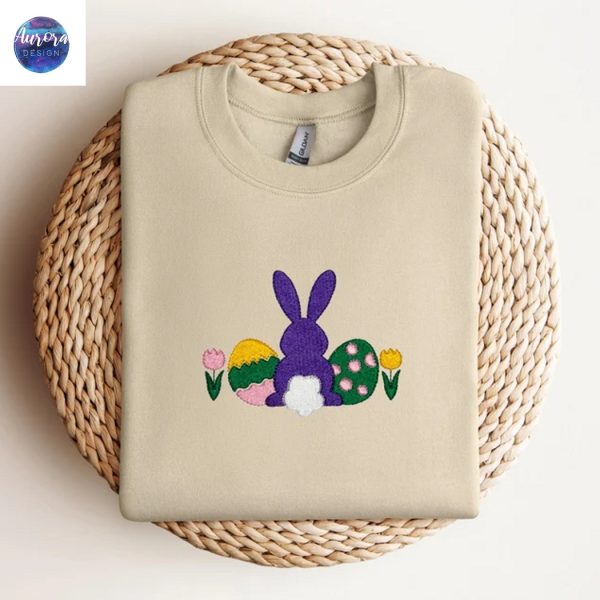 Embroidered Happy Easter Bunny Sweatshirt