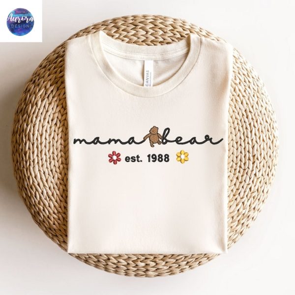 Embroidered Mama Bear Est 1988 Shirt