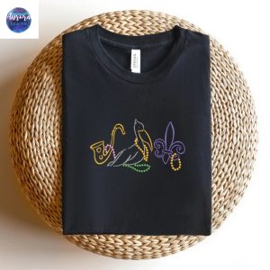 Embroidered Mardi Gras Sweatshirt