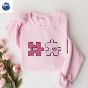 Embroidered Matching Puzzle Couple Sweatshirt