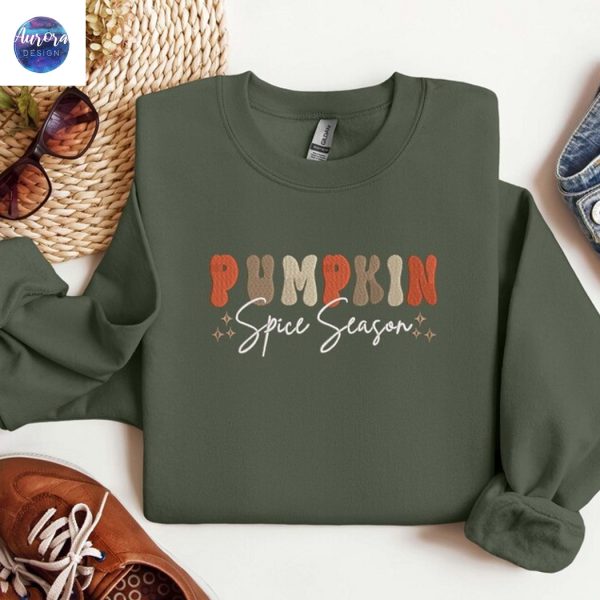 Embroidered Pumpkin Spice Spice Season Shirt