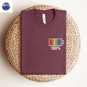 Embroidered Rainbow 100 Full Battery Shirt