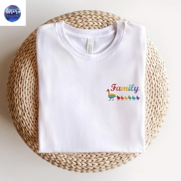 Embroidered Rainbow Family Duck Shirt