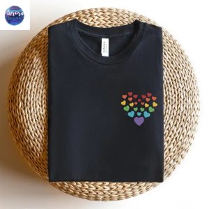 Embroidered Rainbow Love Is Love Heart Shirt