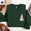 Embroidered Snowman Let It Snow Sweatshirt