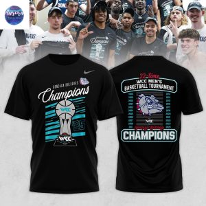 Gonzaga Bulldogs 2025 WCC Mens Basketball Conference Tournament Champions 3D T-Shirt