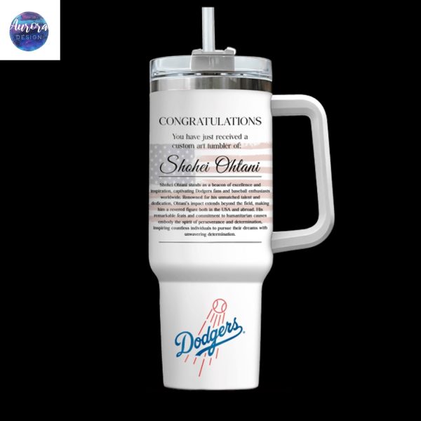 Los Angeles Dodgers Shohei Ohtani Tumbler With Handle And Straw