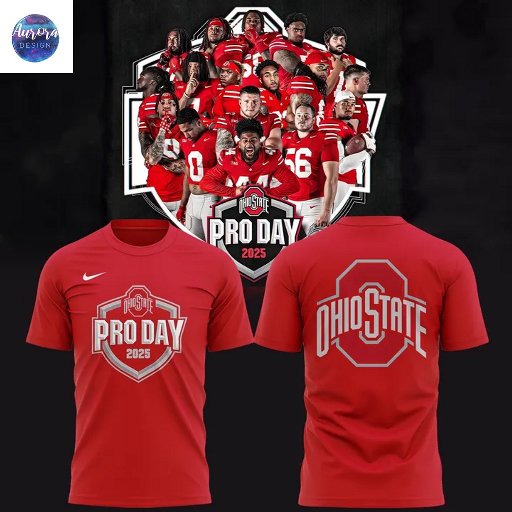 Ohio State Buckeyes Pro Day 2025 3D T-Shirt - Red Ohio State Buckeyes Pro Day 2025 3D T-Shirt - Red