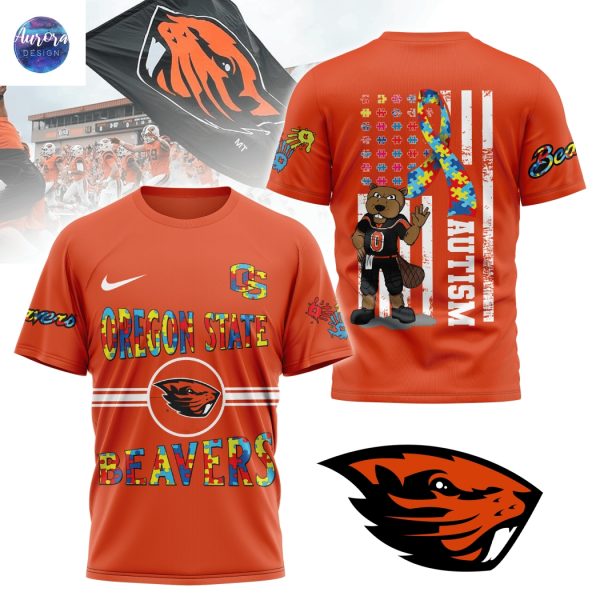 Oregon State Beavers x Autism Awareness 3D T-Shirt