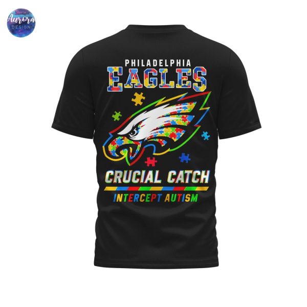 Philadelphia Eagles x Crucial Catch Intercept Autism 3D T-Shirt