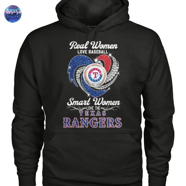 Real Women Love Baseball Smart Women Love The Texas Rangers Unisex T-Shirt