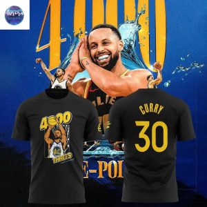 Stephen Curry 4,000 Career Regular-Season Threes 3D T-Shirt – Black