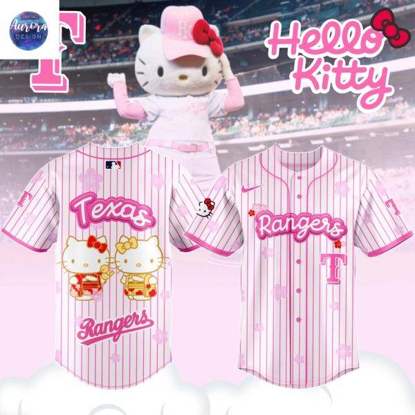 Texas Rangers x Hello Kitty Night Happy Girls Day Baseball Jersey