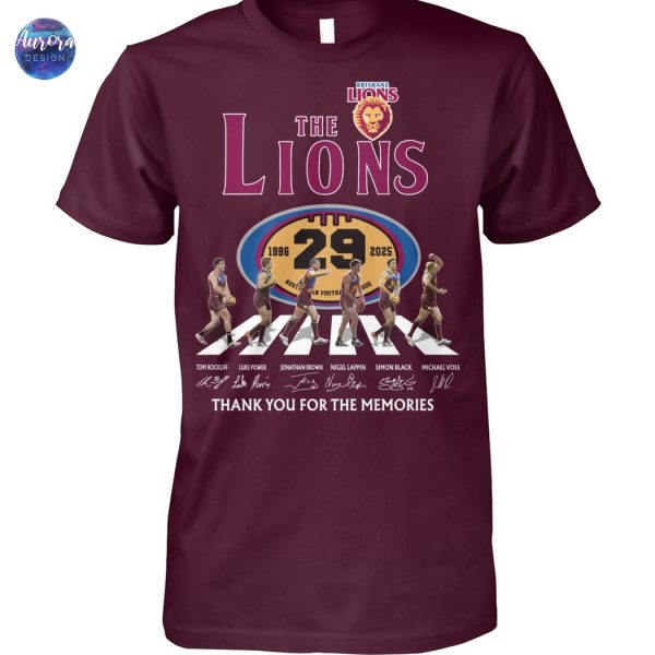 The Brisbane Lions 1996-2025 29 Years Anniversary Signature Thank You For The Memories Unisex T-Shirt