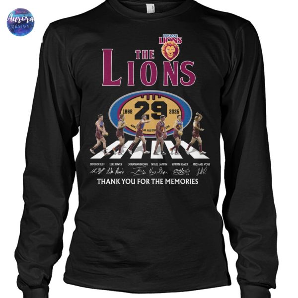 The Brisbane Lions 1996-2025 29 Years Anniversary Signature Thank You For The Memories Unisex T-Shirt