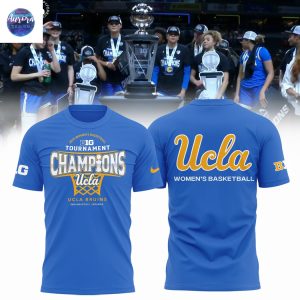 UCLA Bruins 2025 Big Ten Womens Basketball Conference Tournament Champions 3D T-Shirt – White