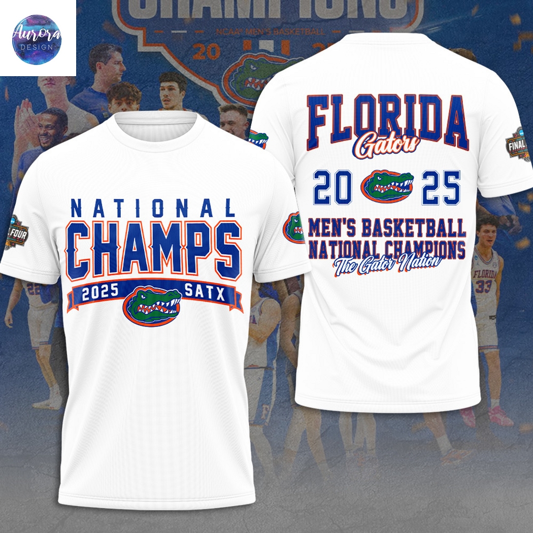 Florida Gators 2025 Men Basketball National Champions The Gators Nation 3D T-Shirt Florida Gators 2025 Men Basketball National Champions The Gators Nation 3D T-Shirt