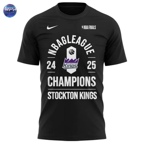 Stockton Kings NBA League Champions 2025 3D T-Shirt – Black