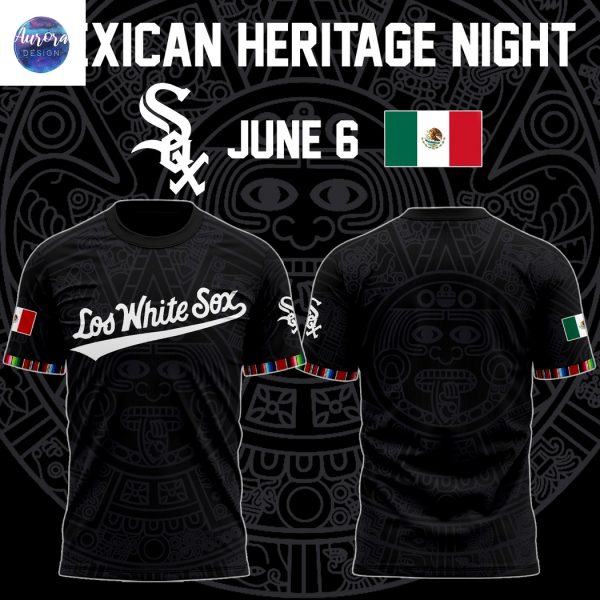 Chicago White Sox Mexican Heritage 2025 3D T-Shirt – Black