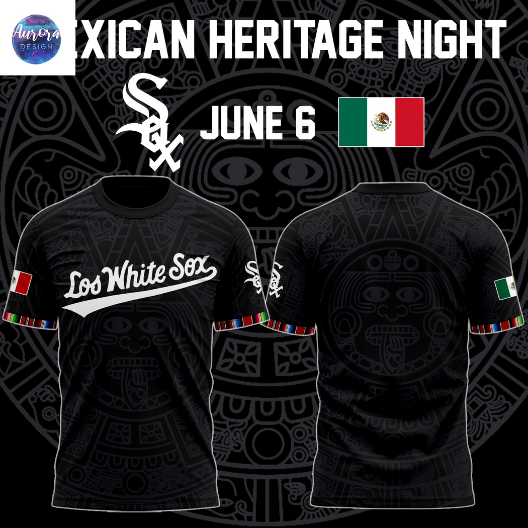 Chicago White Sox Mexican Heritage 2025 3D T-Shirt - Black Chicago White Sox Mexican Heritage 2025 3D T-Shirt - Black