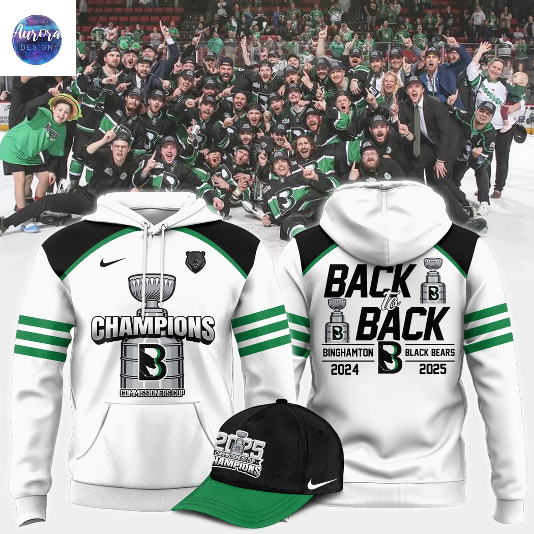 Commissioners Cup Champions Binghamton Black Bears 2025 Back To Back Hoodie Commissioners Cup Champions Binghamton Black Bears 2025 Back To Back Hoodie