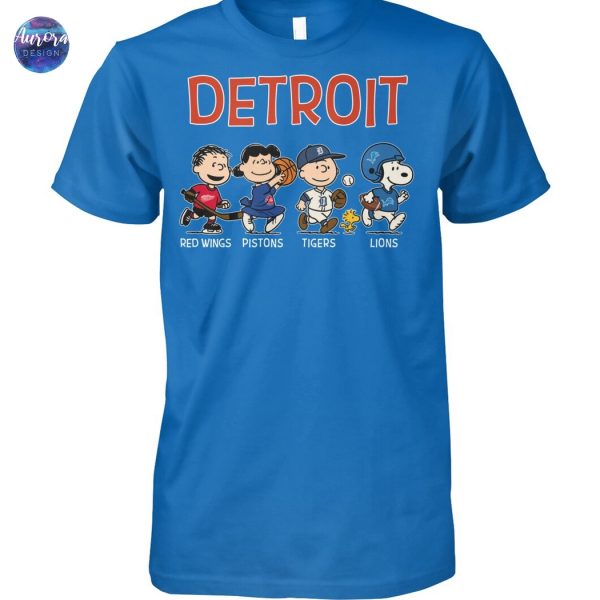 Detroit Red Wings x Detroit Pistons x Detroit Tigers x Detroit Lions Unisex T-Shirt