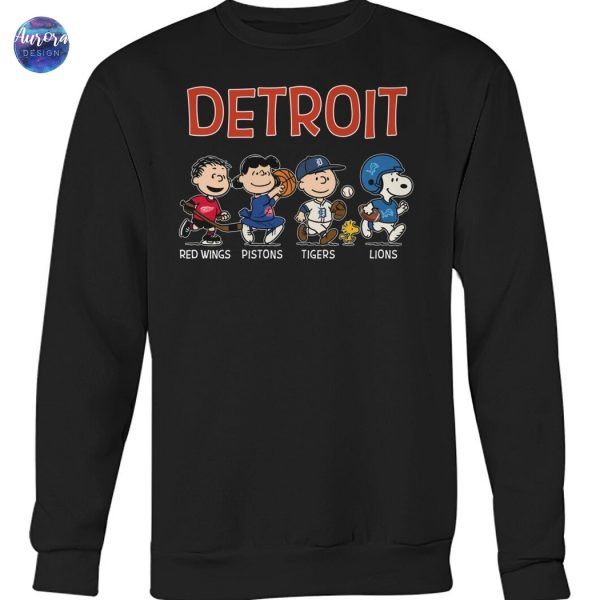 Detroit Red Wings x Detroit Pistons x Detroit Tigers x Detroit Lions Unisex T-Shirt