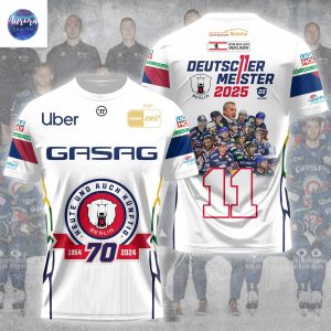 Eisbaren Berlin Deutscher Meister 2025 3D T-Shirt – White