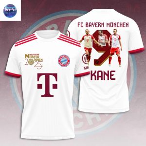 FC Bayern Munchen 2025 Deutscher Meister Harry Kane 3D T-Shirt