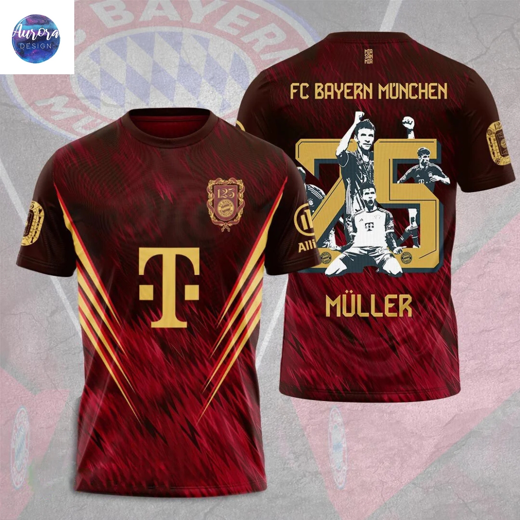 Fc Bayern Munchen Thomas Muller 25 3D T-Shirt Fc Bayern Munchen Thomas Muller 25 3D T-Shirt