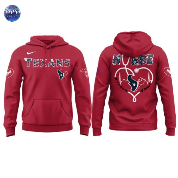 Houston Texans Nurses Night Red Hoodie