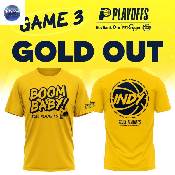 Indiana Pacers Boom Baby 2025 Playoffs 3D T-Shirt