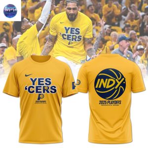 Indiana Pacers Yes Cers 2025 Playoffs 3D T-Shirt – Gold