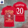 Liverpool Premier League Champions 2024-2025 You ll Never Walk Alone 3D T-Shirt