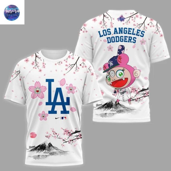Los Angeles Dodgers Takashi Murakami Cherry Blossom 3D T-Shirt