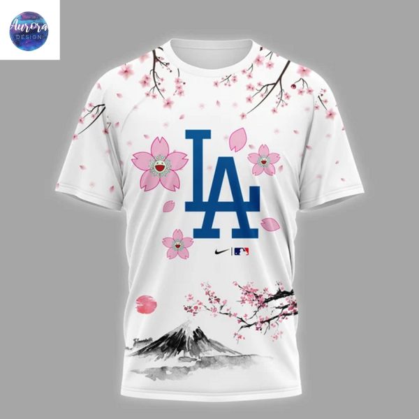 Los Angeles Dodgers Takashi Murakami Cherry Blossom 3D T-Shirt