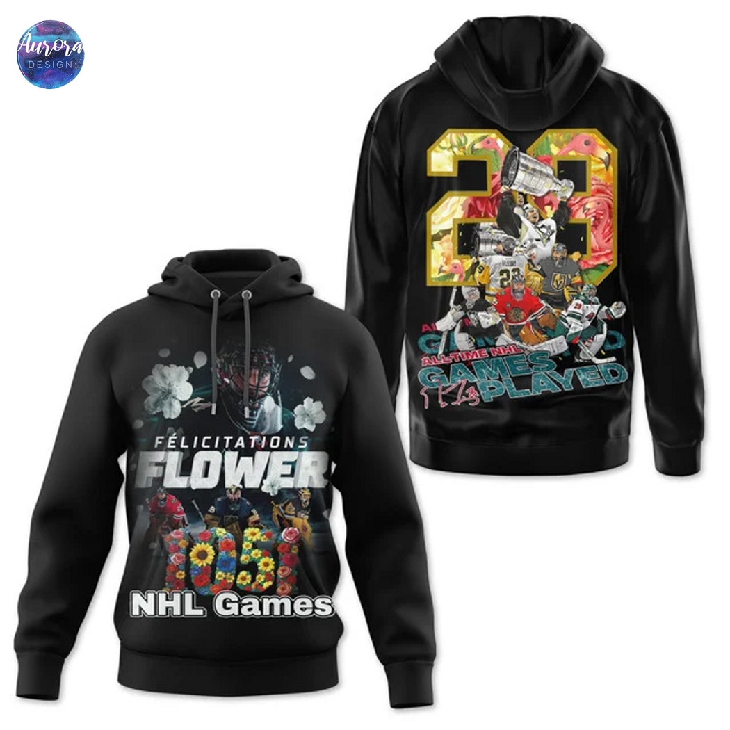 Marc-Andre Fleury Felicitations Flower NHL Games Hoodie Marc-Andre Fleury Felicitations Flower NHL Games Hoodie