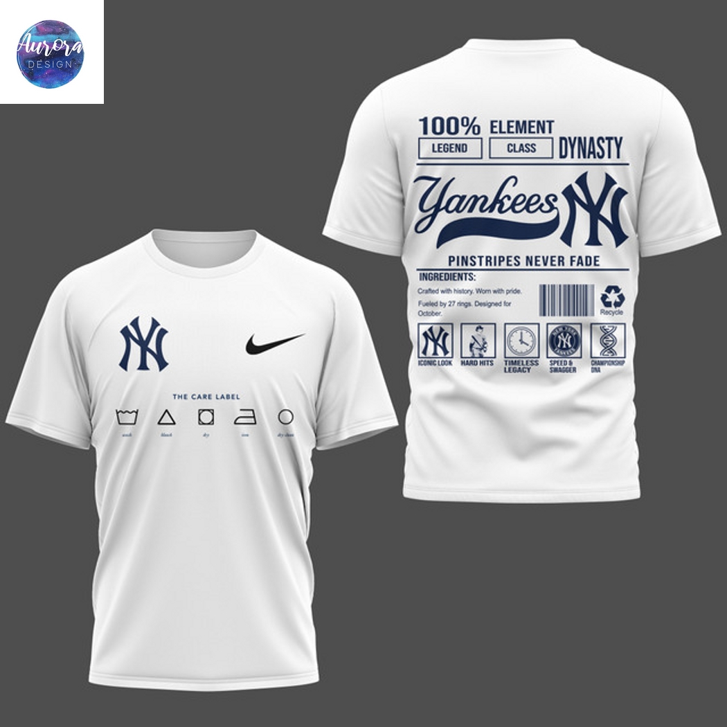 New York Yankees Pinstripes Never Fade 3D T-Shirt New York Yankees Pinstripes Never Fade 3D T-Shirt