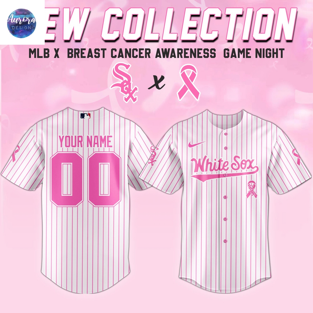 Personalized Chicago White Sox Breast Cancer Awareness Baseball Jersey Personalized Chicago White Sox Breast Cancer Awareness Baseball Jersey