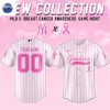 Personalized Texas Rangers Breast Cancer Awareness Baseball Jersey