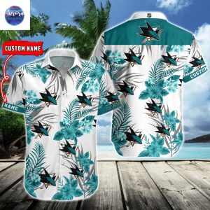 Personalized San Jose Sharks Aloha Hawaiian Shirt