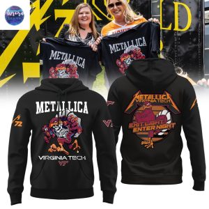 Virginia Tech Hokies Metallica Metallica M72 World Tour 3D T-Shirt – Black
